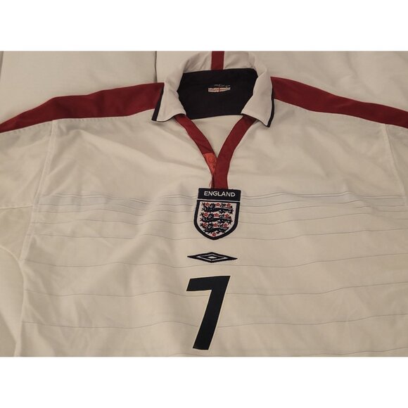 David Beckham Umbro 7 England Euro2004 Jersey Men L Authentic Soccer Sportswear‎ - Picture 3 of 10